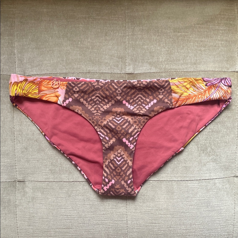Maaji Brown and Pink Bikini Bottom (reversible)